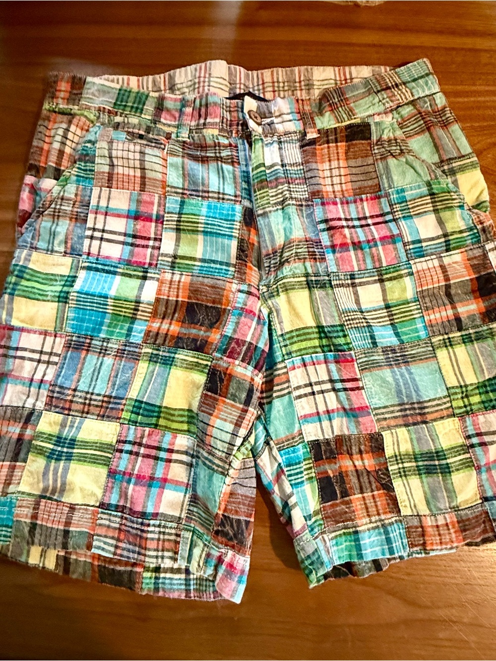 Polo by Ralph Lauren Multicolor Patchwork Plaid Flat-Front Shorts
